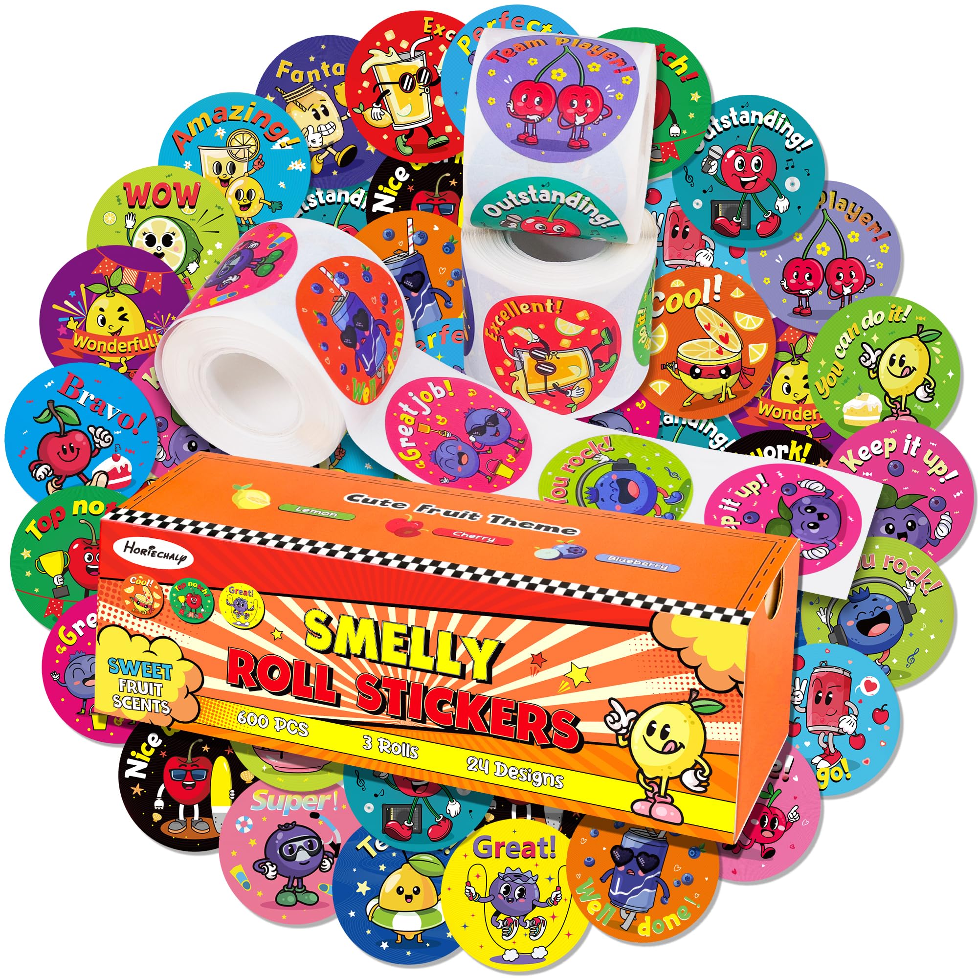Amazon.com: HORIECHALY 3 Rolls Scratch and Sniff Scented Stickers
